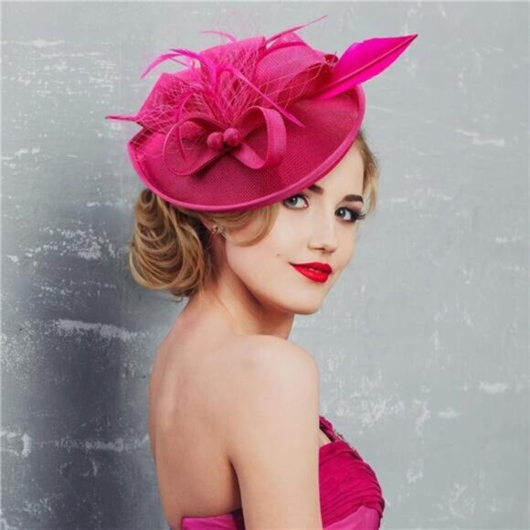 Kentucky Fascinators Hats for Women - Rose Pink main image 3